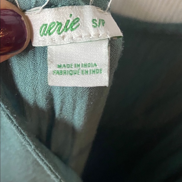 AERIE STRAPPY SLIP DRESS VIBRANT SAGE GREEN SMALL - Picture 8 of 9